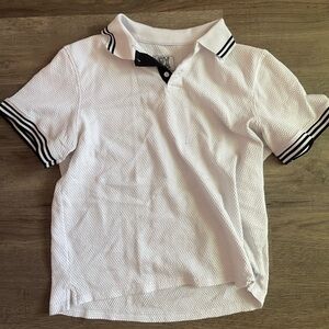 White Polo Shirt with Black Accents